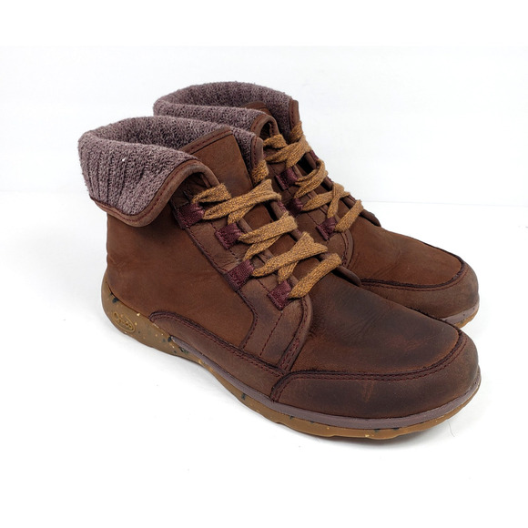 Chaco Shoes - Chaco Barbary Womens Size 8 Maroon Brown Leather Outdoors Boots Shoes J106808